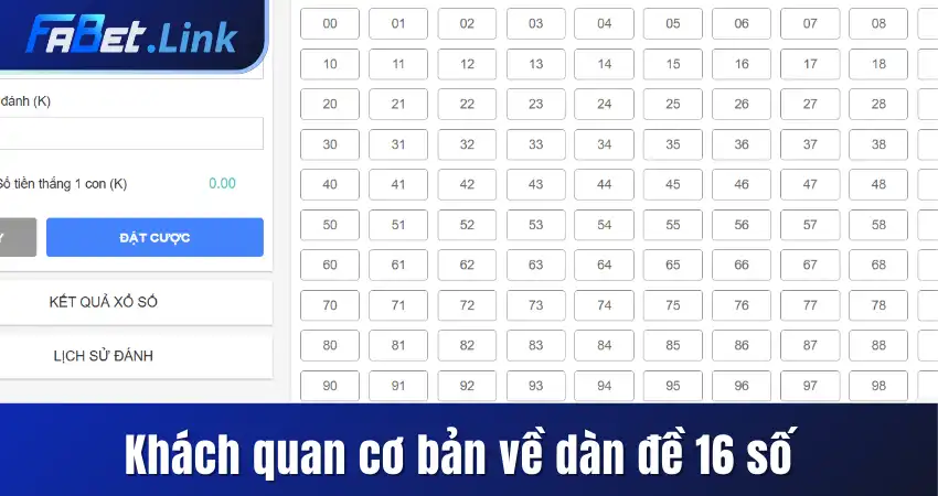 DÀN ĐỀ 16 SỐ TẠI FABET VÀ CÁCH BẮT HIỆU QUẢ CHO NGƯỜI MỚI 8 KHÁCH QUAN CƠ BẢN VỀ DÀN ĐỀ 16 SỐ
