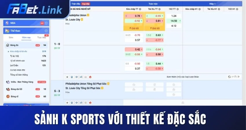 THỂ THAO FABET – THIÊN ĐƯỜNG CHO TÍN ĐỒ ĐAM MÊ CÁ CƯỢC 6 SẢNH K SPORTS VỚI THIẾT KẾ ĐẶC SẮC